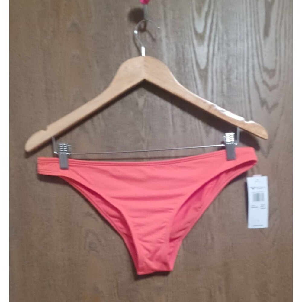 Roxy Womens Beach Classics Moderate Coverage Bikini Bottoms Fusion Coral Size L